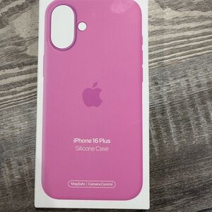 Apple Pink Silicone Case for iPhone 16 plus which